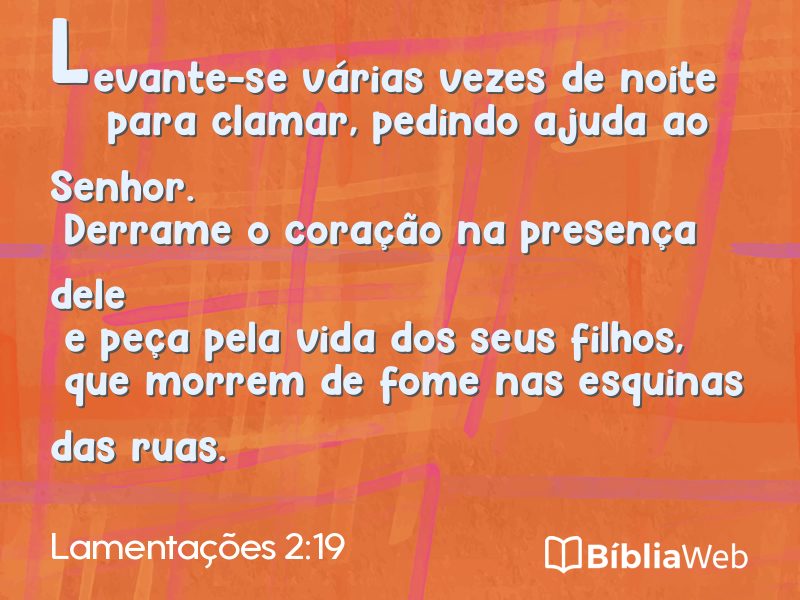 Lamentações 2:19 em imagem para compartilhar