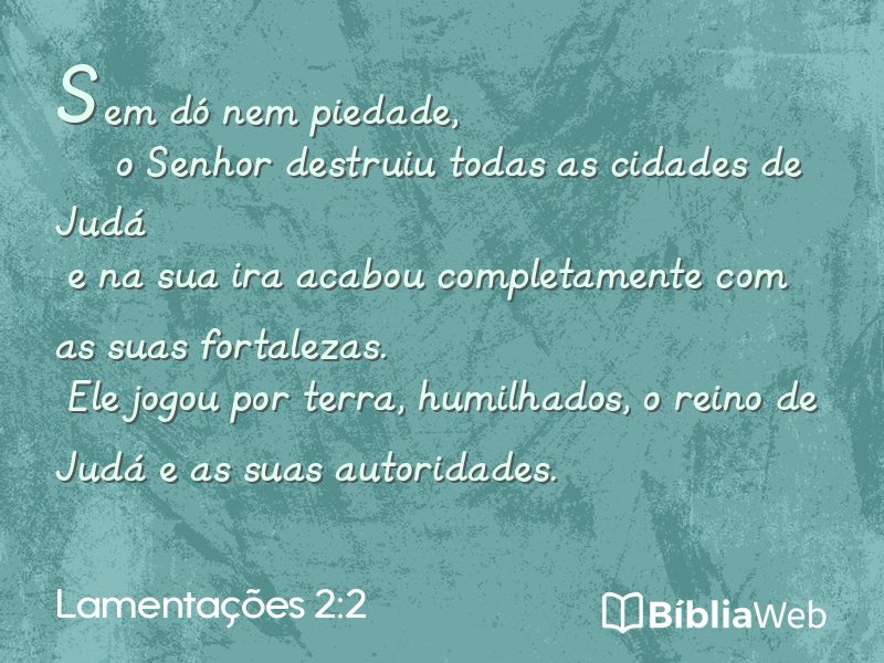 Lamentações 2:2 em imagem para compartilhar