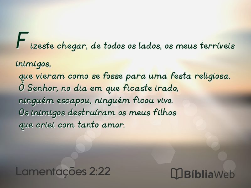 Lamentações 2:22 em imagem para compartilhar