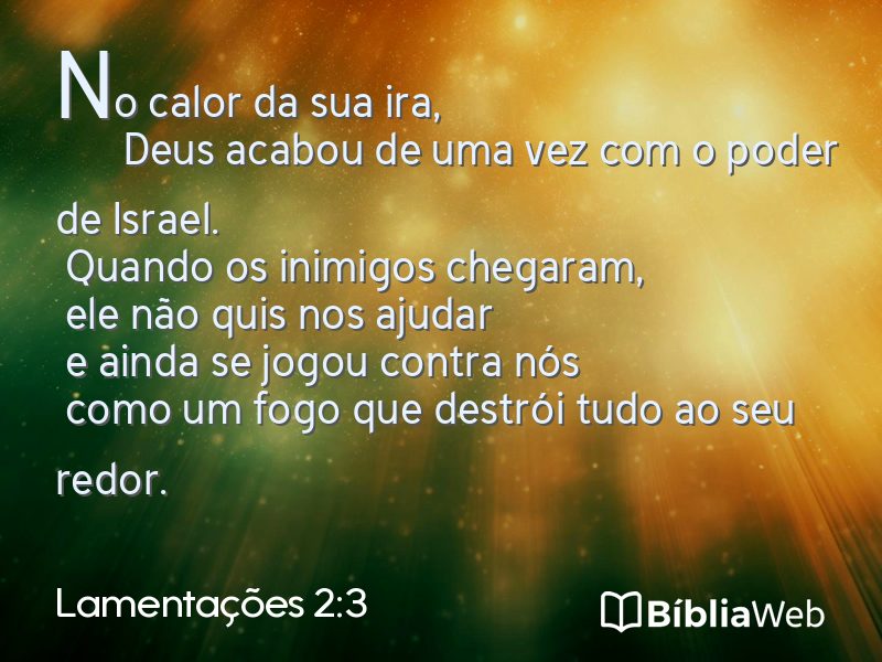 Lamentações 2:3 em imagem para compartilhar
