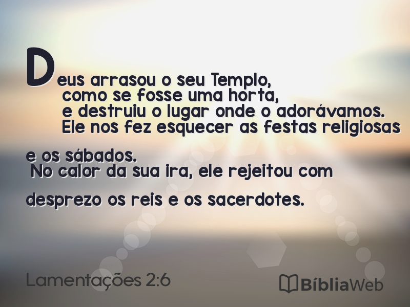 Lamentações 2:6 em imagem para compartilhar