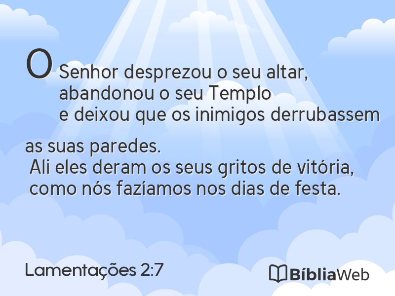 Lamentações 2:7 em imagem para compartilhar