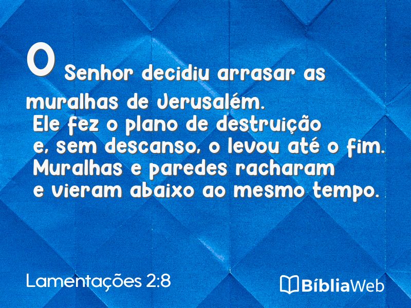 Lamentações 2:8 em imagem para compartilhar