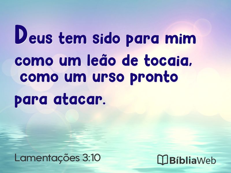 Lamentações 3:10 em imagem para compartilhar