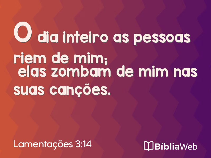 Lamentações 3:14 em imagem para compartilhar
