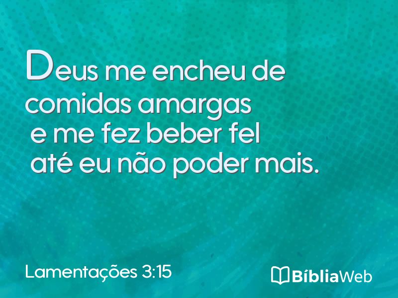 Lamentações 3:15 em imagem para compartilhar