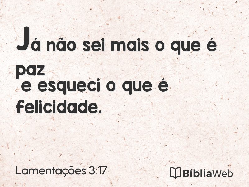 Lamentações 3:17 em imagem para compartilhar