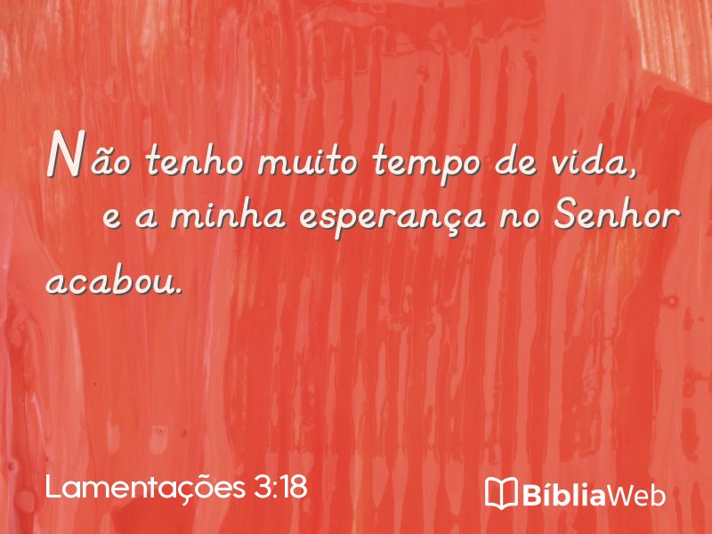 Lamentações 3:18 em imagem para compartilhar
