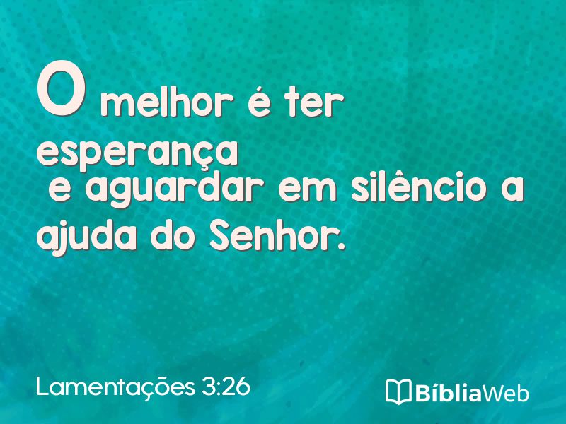 Lamentações 3:26 em imagem para compartilhar