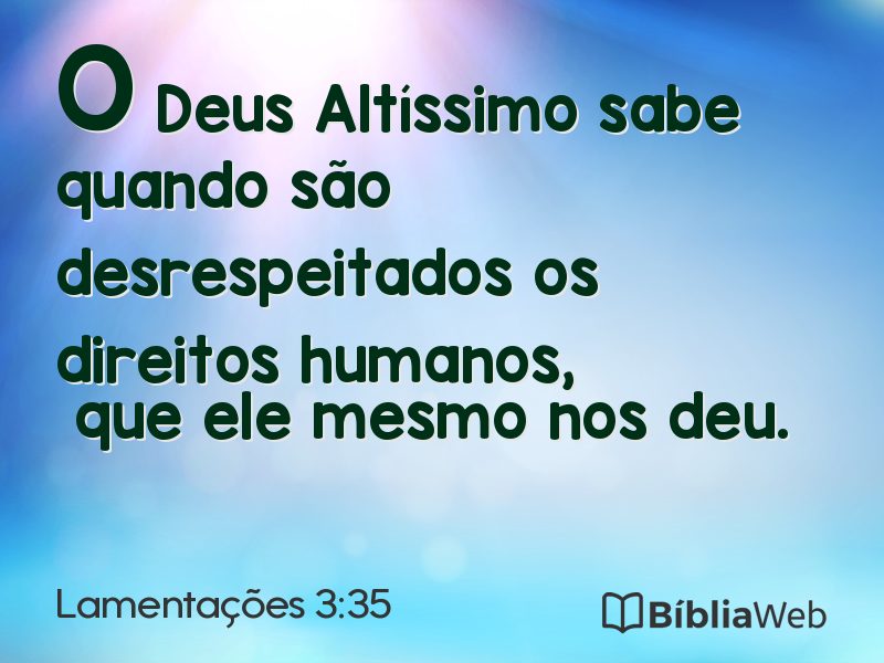 Lamentações 3:35 em imagem para compartilhar