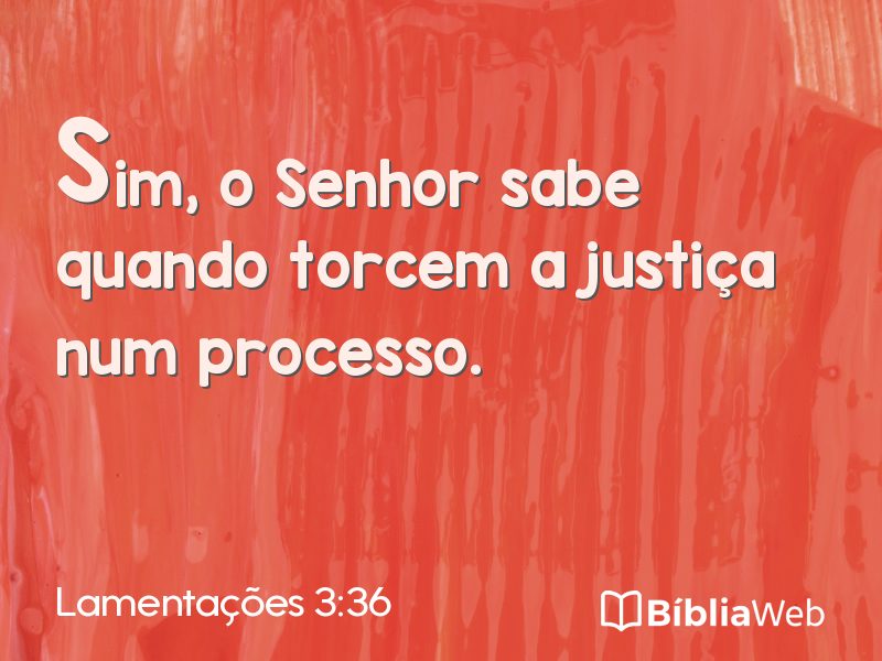 Lamentações 3:36 em imagem para compartilhar