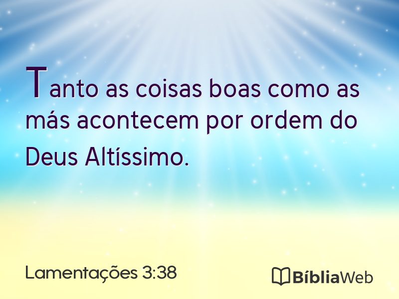 Lamentações 3:38 em imagem para compartilhar