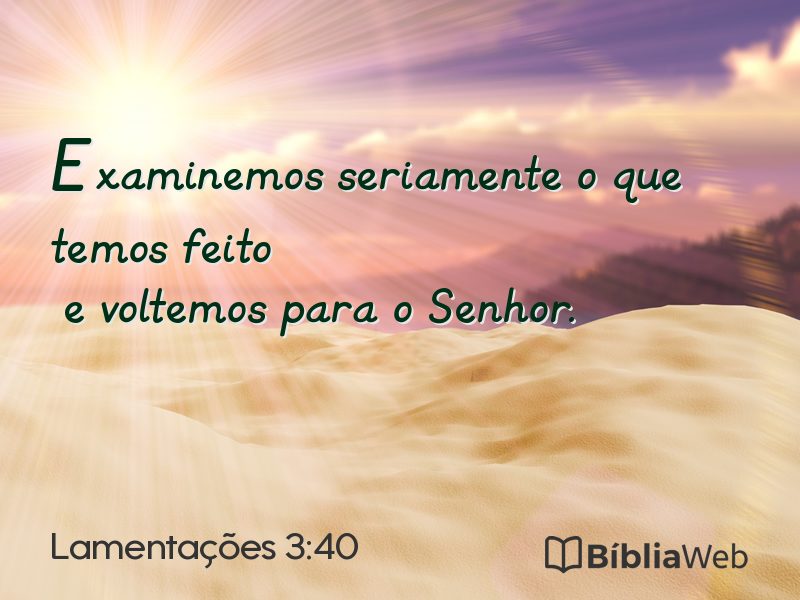 Lamentações 3:40 em imagem para compartilhar