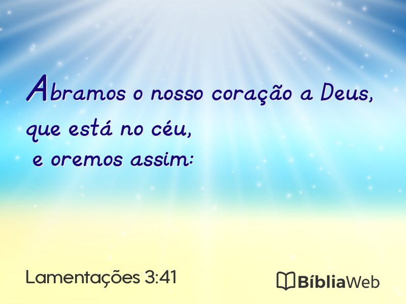 Lamentações 3:41 em imagem para compartilhar