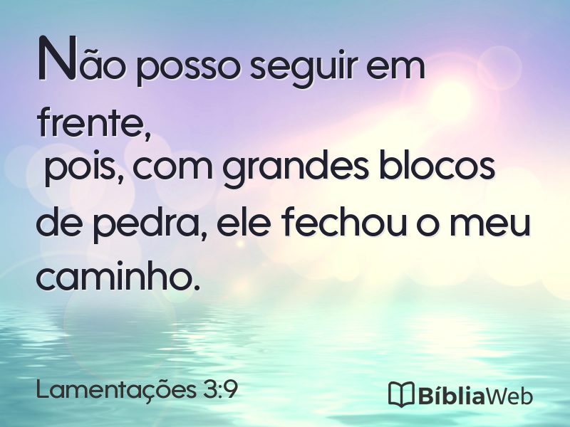 Lamentações 3:9 em imagem para compartilhar