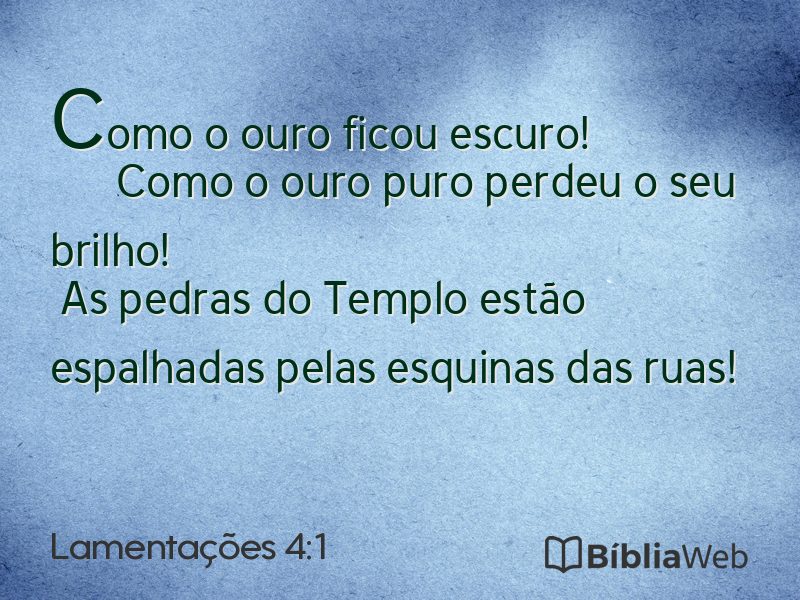 Lamentações 4:1 em imagem para compartilhar