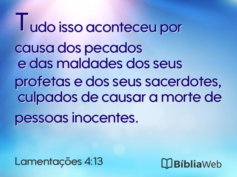 Lamentações 4:13 em imagem para compartilhar
