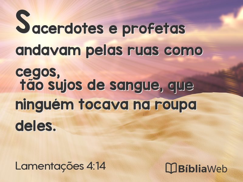 Lamentações 4:14 em imagem para compartilhar