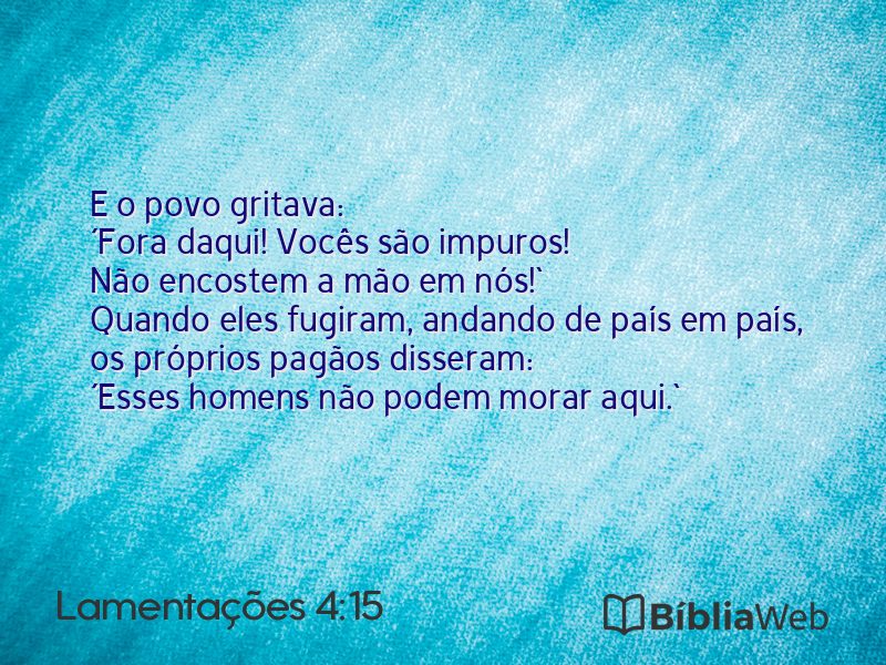 Lamentações 4:15 em imagem para compartilhar
