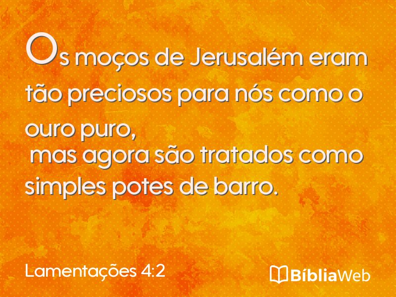 Lamentações 4:2 em imagem para compartilhar