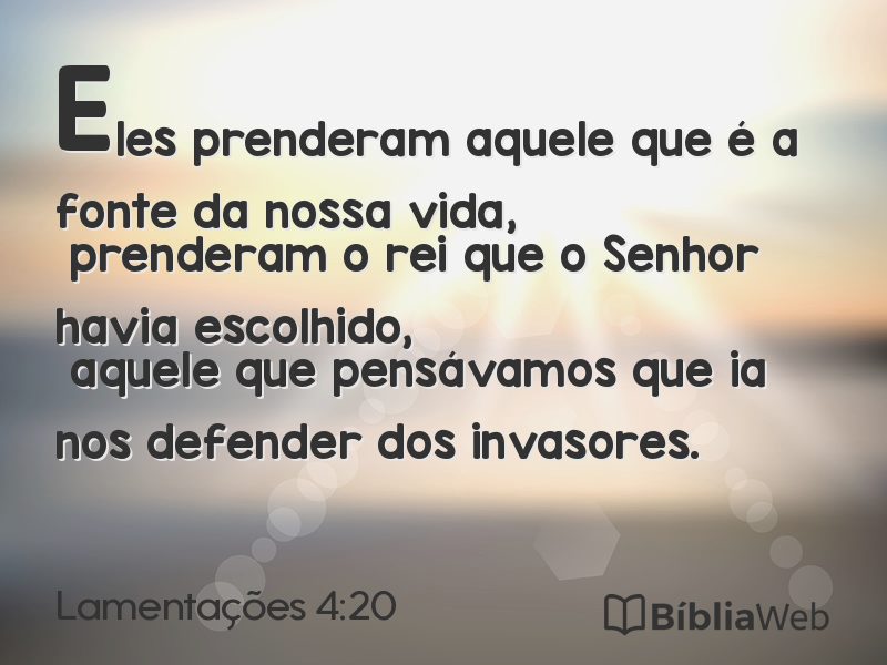 Lamentações 4:20 em imagem para compartilhar