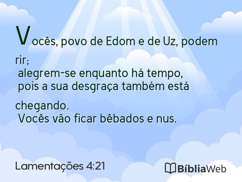Lamentações 4:21 em imagem para compartilhar