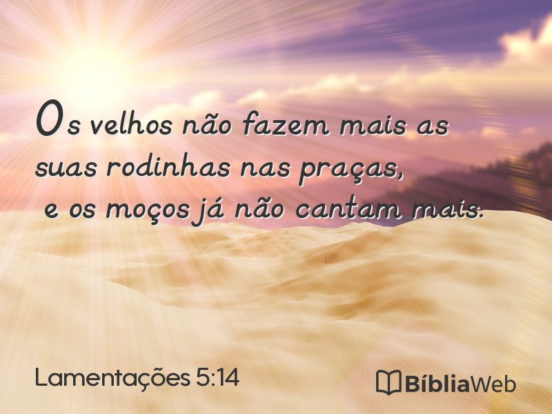 Lamentações 5:14 em imagem para compartilhar