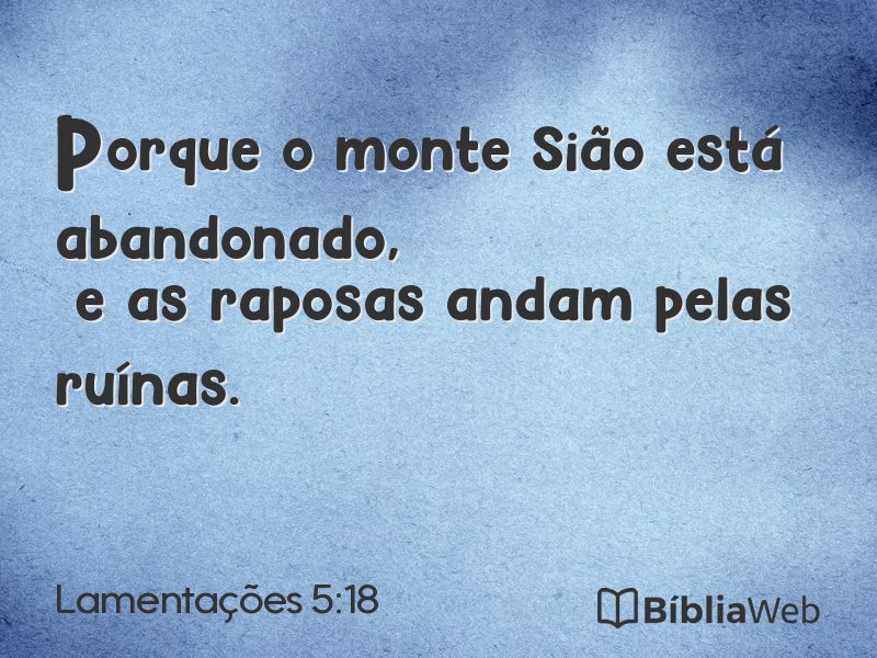 Lamentações 5:18 em imagem para compartilhar