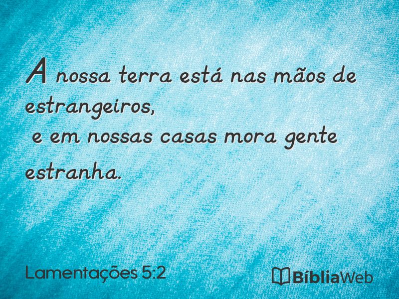 Lamentações 5:2 em imagem para compartilhar