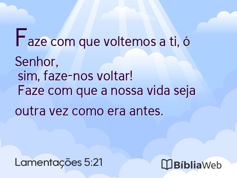 Lamentações 5:21 em imagem para compartilhar