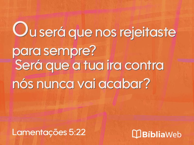 Lamentações 5:22 em imagem para compartilhar
