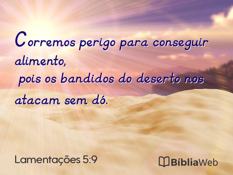Lamentações 5:9 em imagem para compartilhar