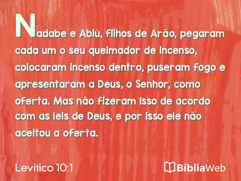 Levítico 10:1 em imagem para compartilhar