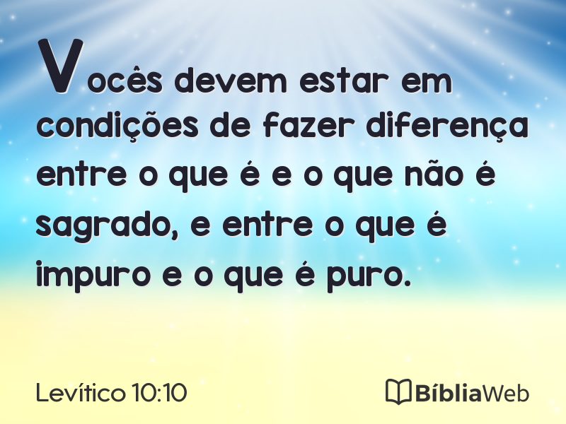 Levítico 10:10 em imagem para compartilhar