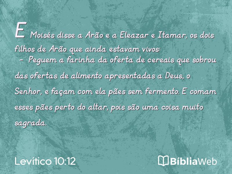 Levítico 10:12 em imagem para compartilhar