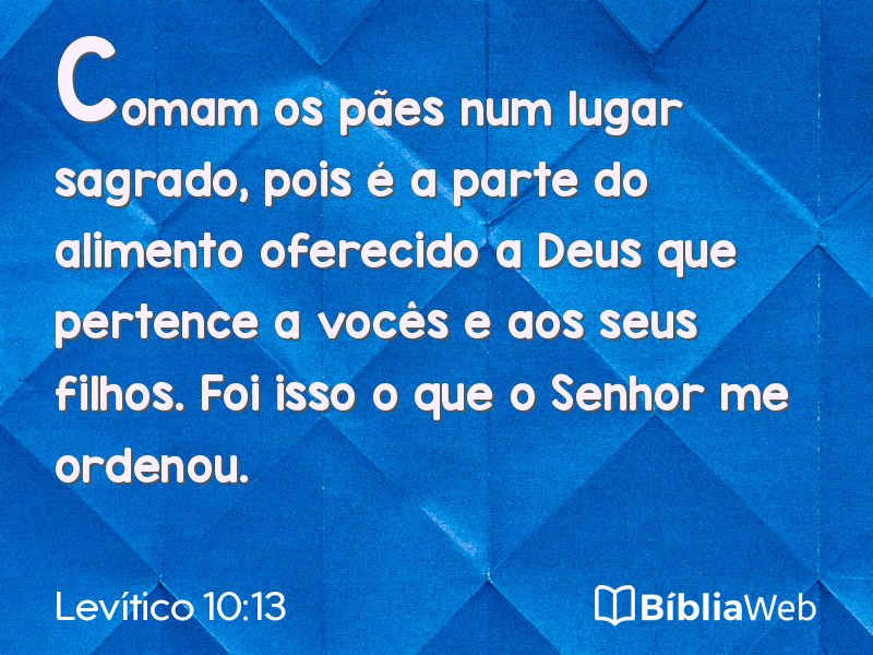 Levítico 10:13 em imagem para compartilhar