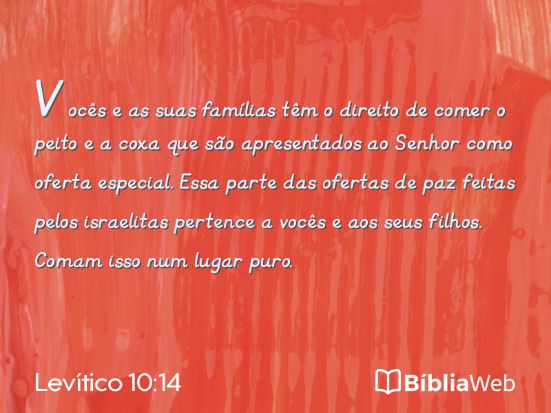 Levítico 10:14 em imagem para compartilhar