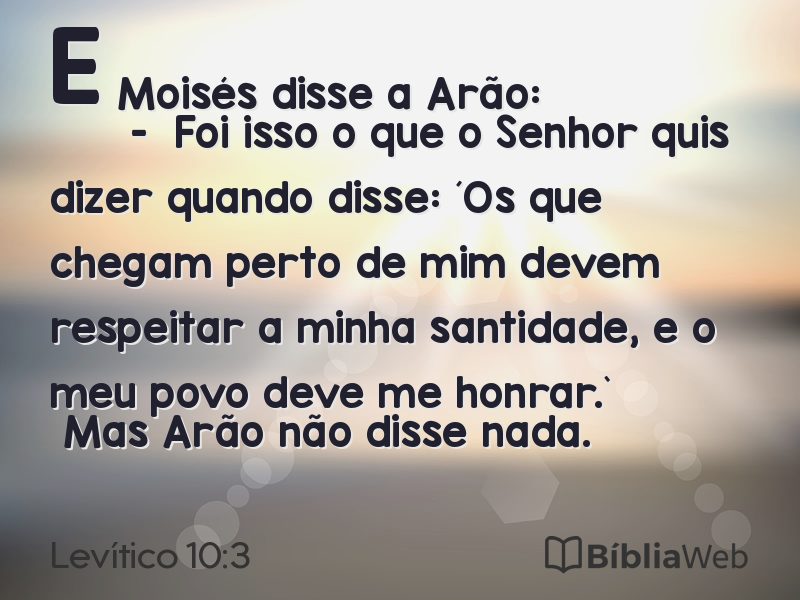 Levítico 10:3 em imagem para compartilhar