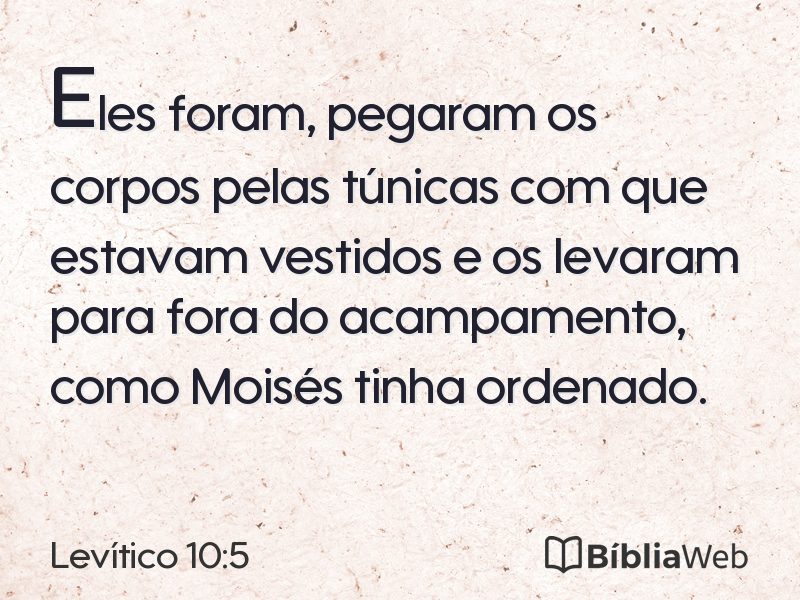 Levítico 10:5 em imagem para compartilhar
