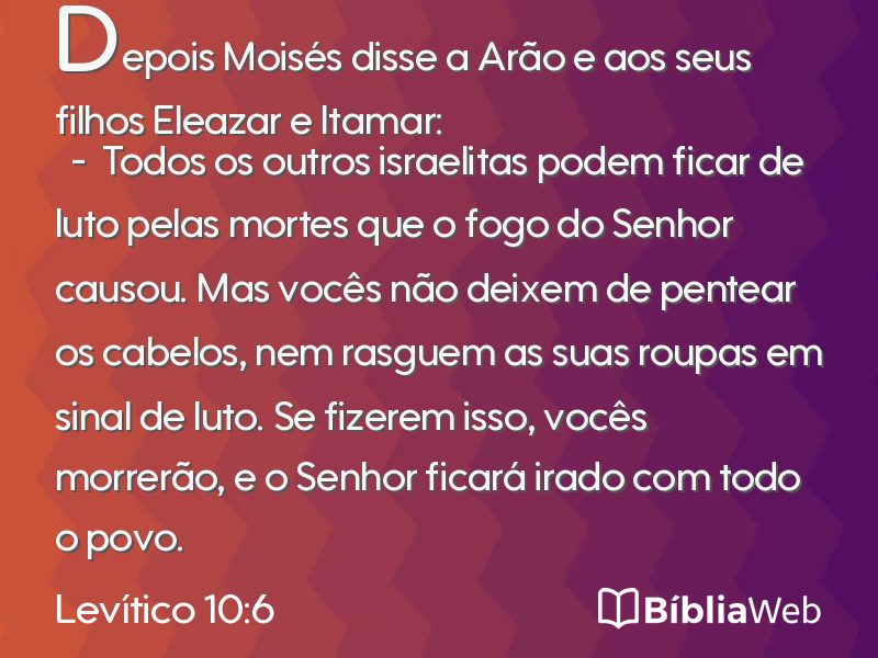 Levítico 10:6 em imagem para compartilhar