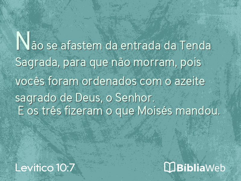 Levítico 10:7 em imagem para compartilhar