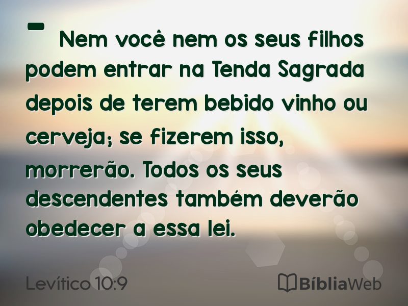 Levítico 10:9 em imagem para compartilhar