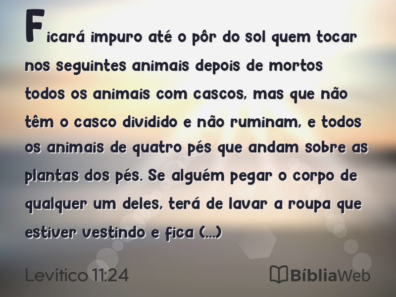 Levítico 11:24 em imagem para compartilhar