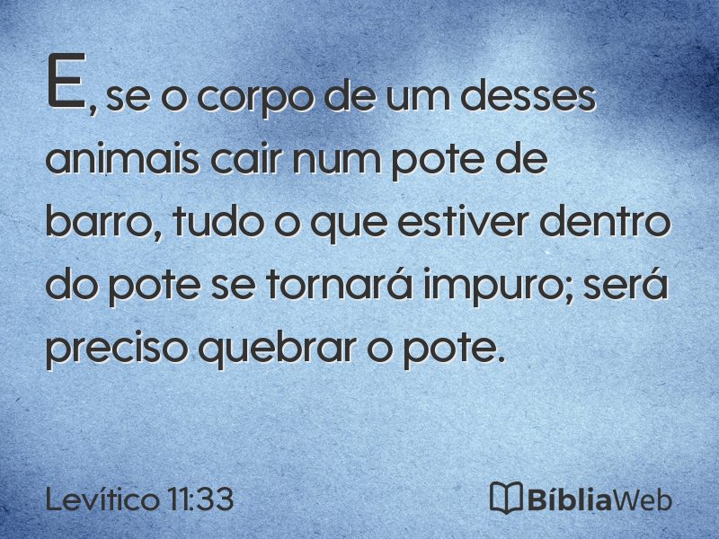 Levítico 11:33 em imagem para compartilhar