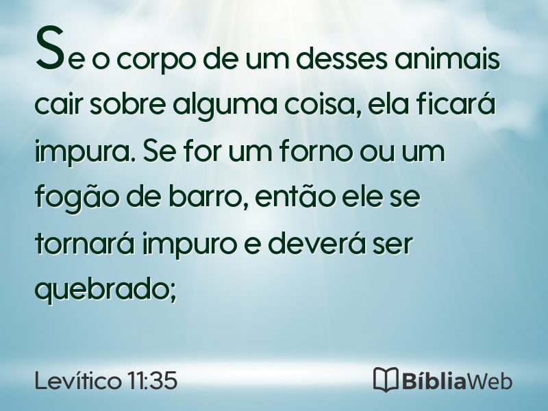 Levítico 11:35 em imagem para compartilhar