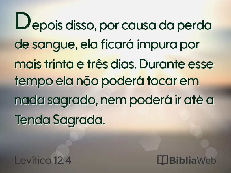 Levítico 12:4 em imagem para compartilhar
