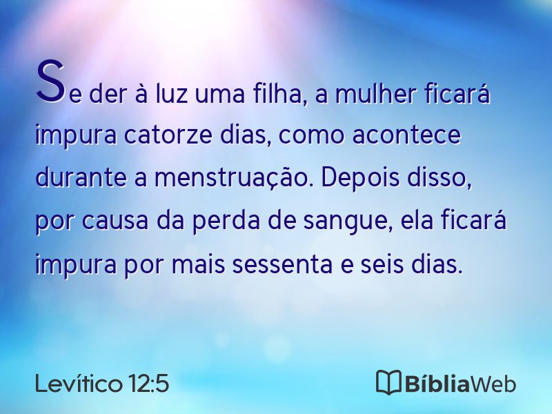 Levítico 12:5 em imagem para compartilhar