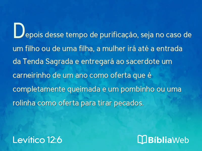 Levítico 12:6 em imagem para compartilhar