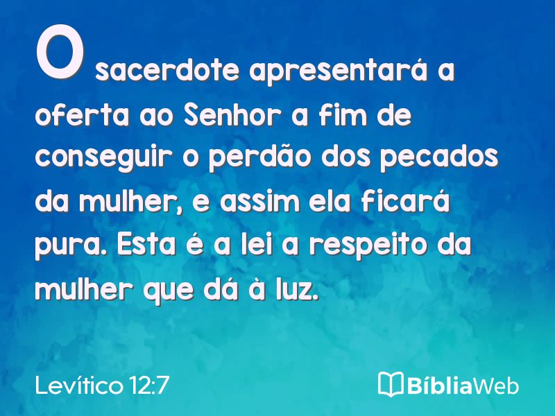 Levítico 12:7 em imagem para compartilhar