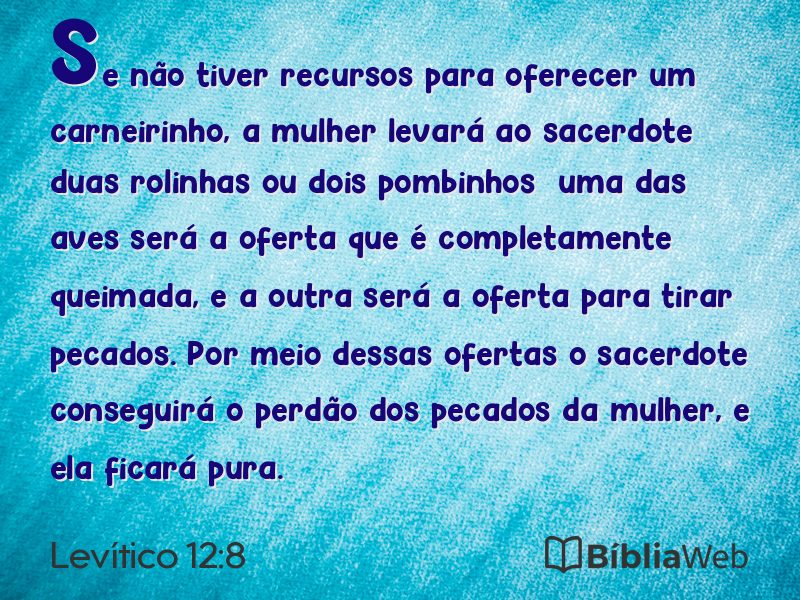 Levítico 12:8 em imagem para compartilhar